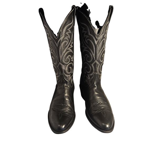J 510 J Chisholm Cowboy Boots Mens Vintage Black Size 9 D Made in USA Handmade